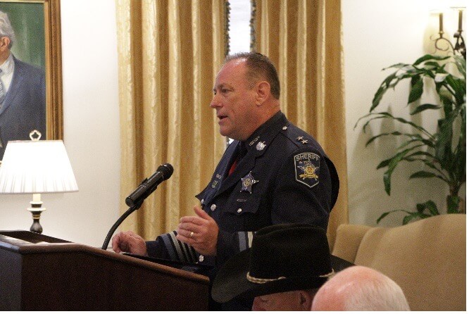 Sheriff Gahler at a speaking appearance